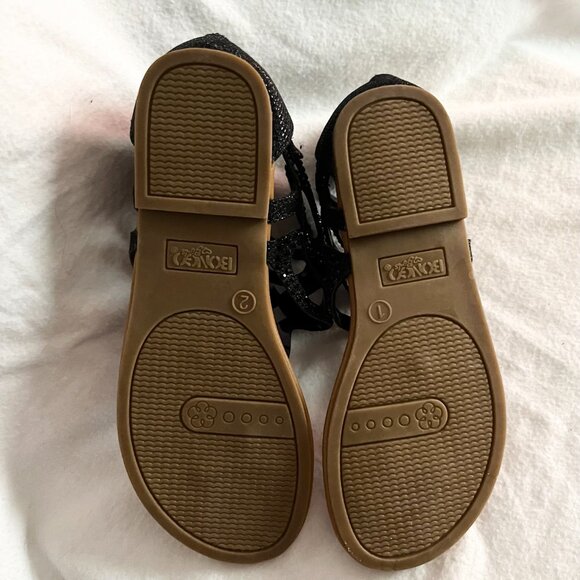 Bongo Girls Black Sprakly Thong Sandal Size 2M - Picture 7 of 9